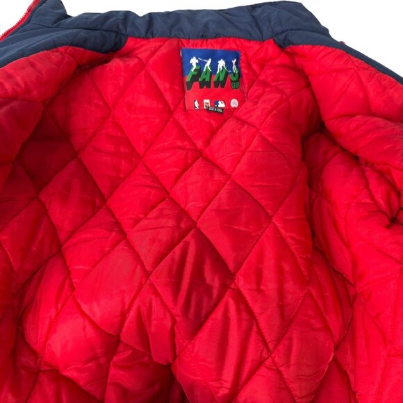 Cleveland Indians Vintage 90s Hooded Jacket Size L Navy & Red Polyester MLB Spor - Picture 9 of 13